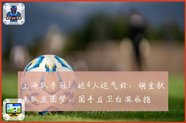 上海队夺冠!这4人运气好,胡金秋老队友圆梦,国手后卫白混戒指